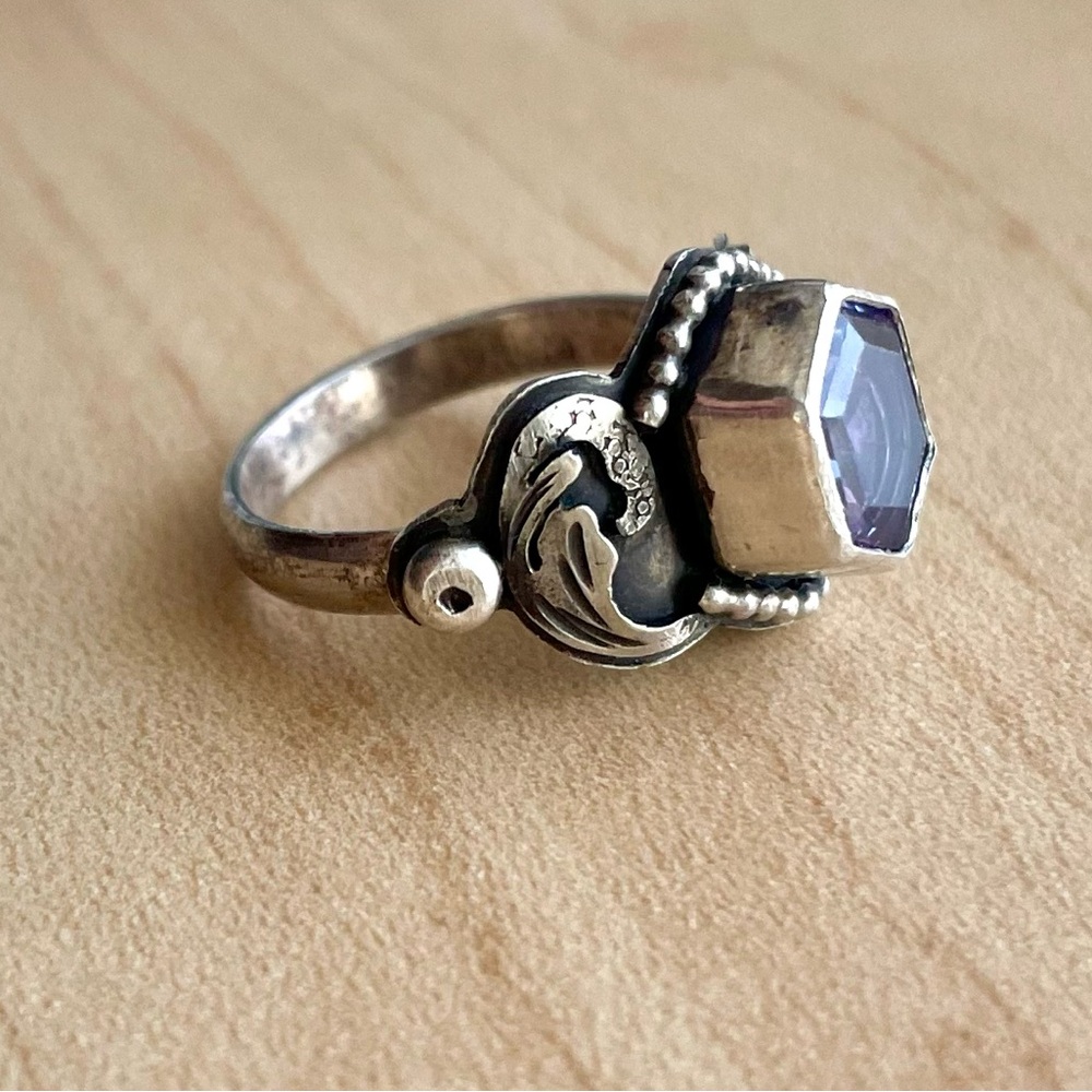 Handmade Alexandrite silver ring - Picture 5 of 14